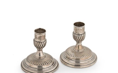 A pair of Victorian silver library candlesticks
