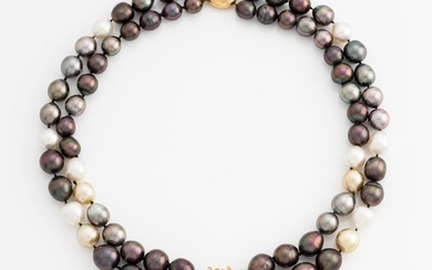 A pearl necklace with a pendant