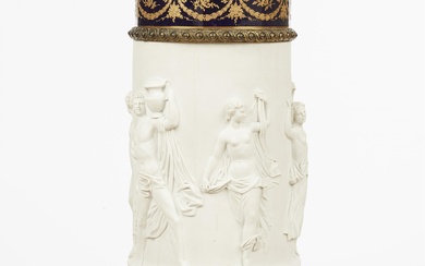A porcelain column base in the manner of Sèvres