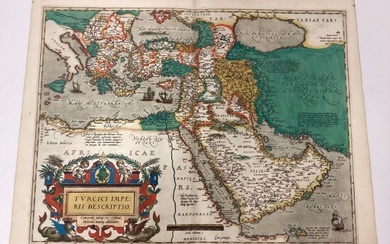 Abraham Ortelius Map Middle East "Turcici Imperii Descriptio"