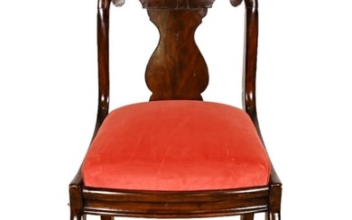 American Empire Carved Gondola Side Chair