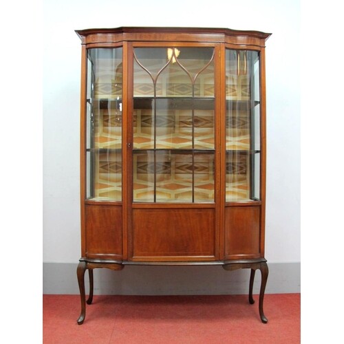 An Edwardian Inlaid Mahogany Display Cabinet, with moulded t...