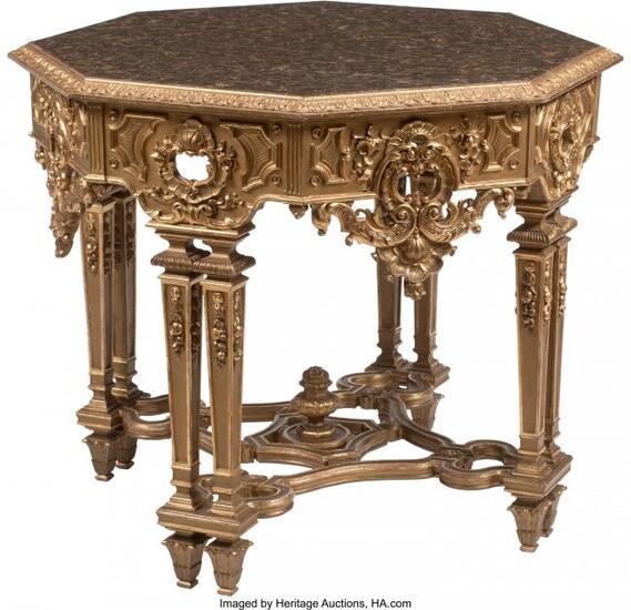 An Italian Baroque-Style Carved Giltwood Octagon