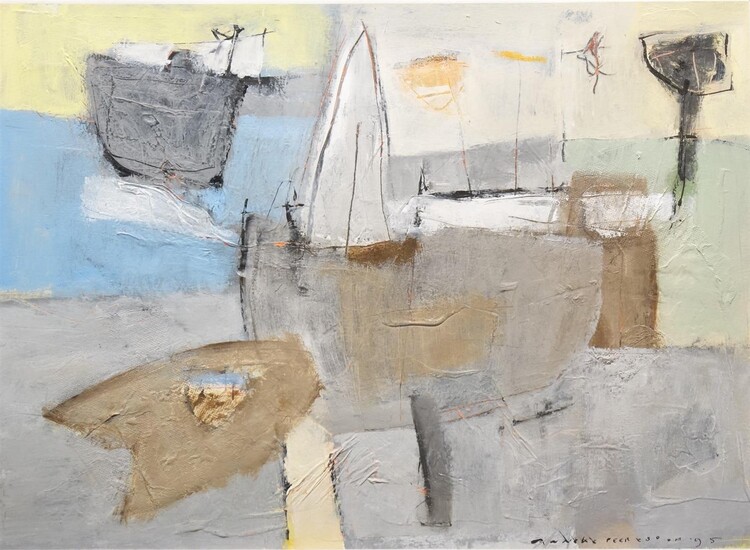 Anneke Peereboom (1950-), Abstracte compositie, gesigneerd en gedateerd '95 r.o.,...