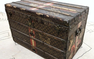 Antique French LOUIS VUITTON Steamer Trunk with Trays.