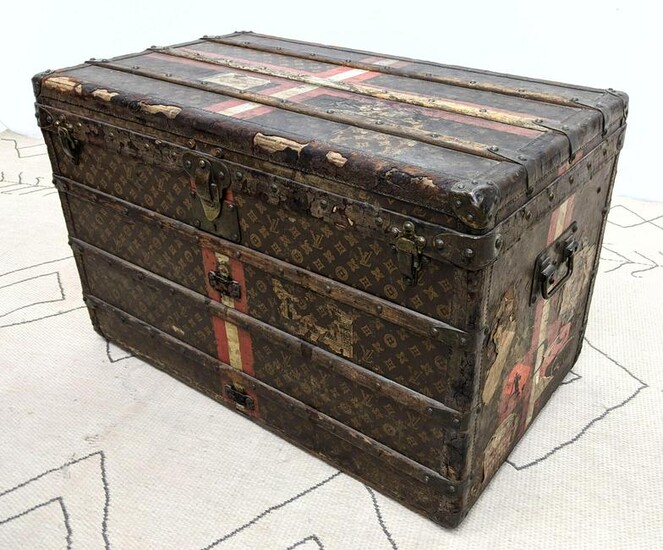 Antique French LOUIS VUITTON Steamer Trunk with Trays.