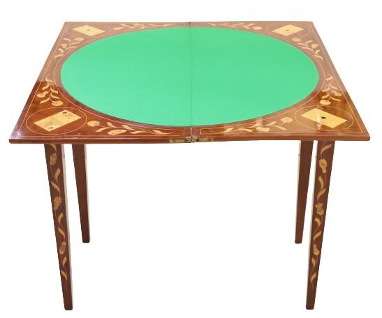 Antique Inlaid Marquetry Card Table