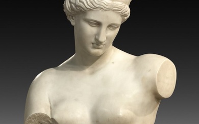 Antique Italian Carrara Marble Bust Of Juno