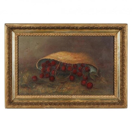 Antique Still Life with Overturned Cherry Basket