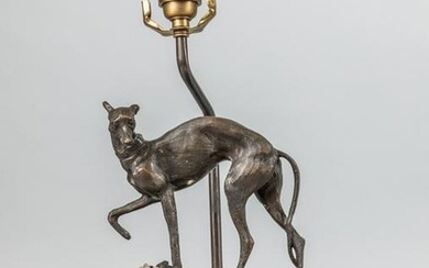 Art Bronze & Wood Sculpture Lamp