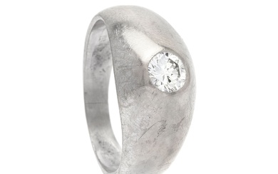 BAGUE SOLITAIRE, or blanc 18K, diamant taille brillant approx. 0,30 ct, approx. TW/VS, taille 16,5...