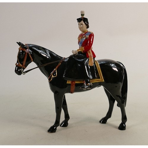 Beswick model of Queen Elizabeth on black horse: Signed in g...