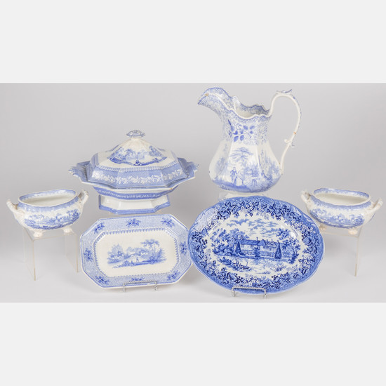 Blue and White Porcelain Serving Items