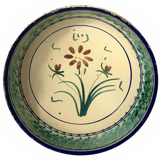 Bowl majolica of Caltagirone, XX century. In colors of