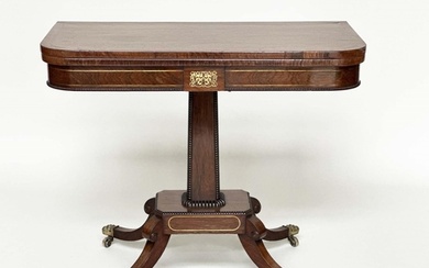CARD TABLE, Regency period, rosewood and gilt metal inlaid f...