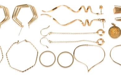 COLLECTION OF 14K YELLOW GOLD JEWELRY