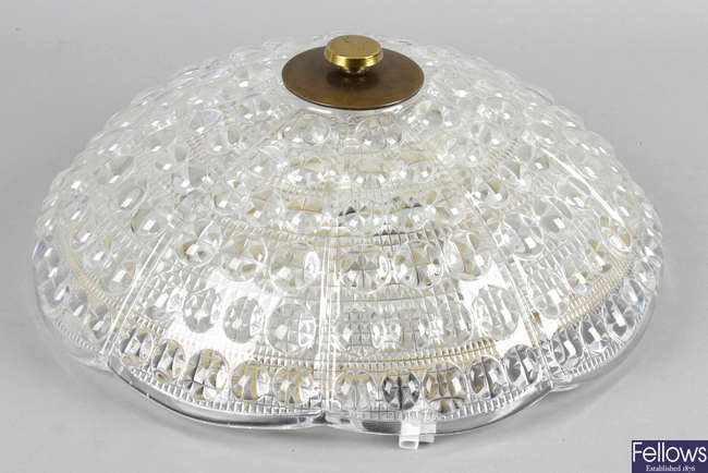 Carl Fagerlund for Orefors, a mid 20th century glass ceiling pendant light fitting.
