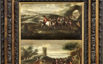 Scuola emiliana del XVII secolo, «Cavalieri al passo» e «Cavalieri al guado»