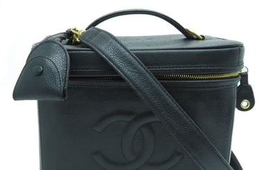 Chanel CC GHW Vintage Shoulder Bag 4058416 Calfskin Leather Black