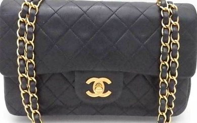 Chanel CHANEL shoulder bag matelasse leather / metal black x gold ladies