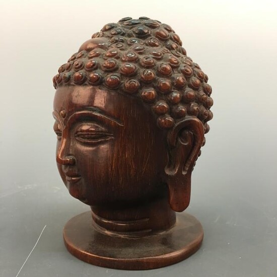 Chinese Ox-Horn Buddha Head