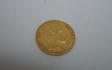 Coin of 20 gold francs Napoleon III bare head, 1857 A.Weight 6, 44 g