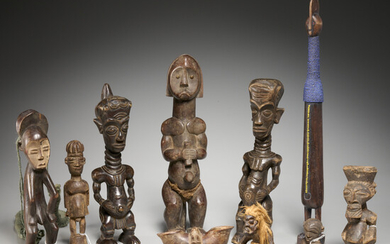 Collection (13) West African figural carvings