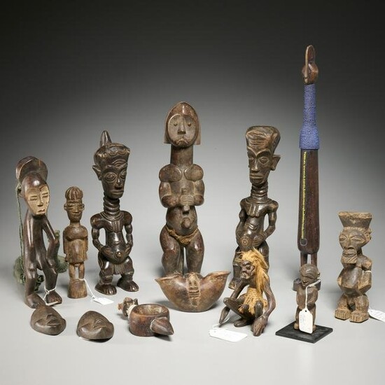 Collection (13) West African figural carvings
