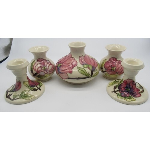 Collection of Moorcroft including two small baluster vases, ...