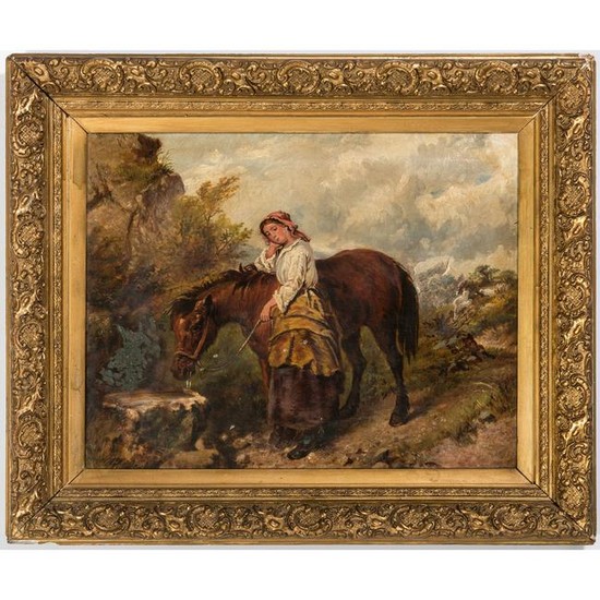 Continental School, Portrait of a Girl with Horse
