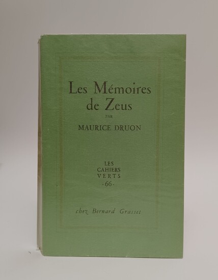 Druon, Maurice. Les Mémoires de Zeus. Paris,... - Lot 96 - Villanfray & Associés