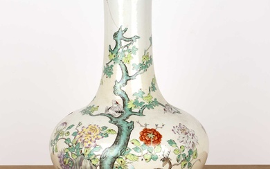 Enamelled porcelain bottle vase Chinese, Xuantong period painted with auspicious...