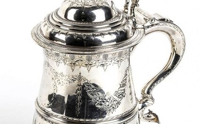 English sterling silver Georgian tankard - London 1748