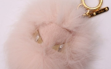 FENDI Fendi Monster Bag Bugs Keychain 7AR688 Fur Metal Leather Pink Series Gold Hardware Bugseye Key