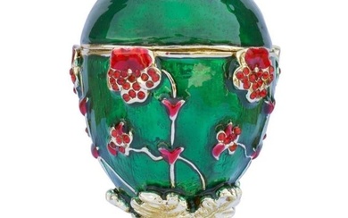 Faberge-style Royal Russian Pansy, Trinket Jewel Box