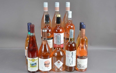 Fifteen bottles of Rosé wine