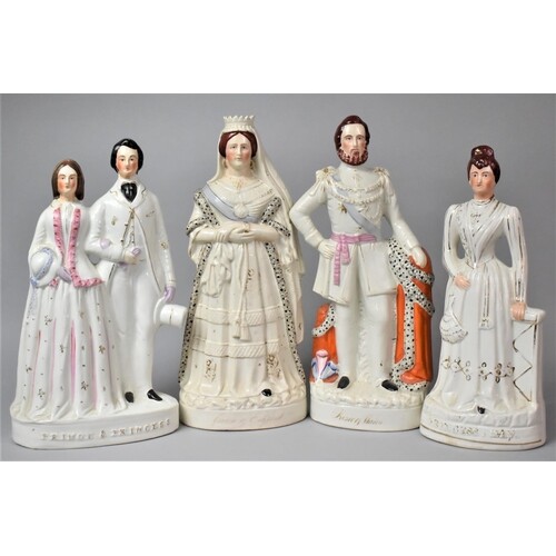 Four 19th Century Staffordshire Pottery Portrait Figures of ...