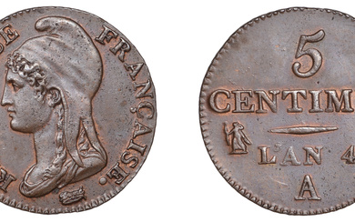 France, Directory (1795-1799), 5 Centimes, AN 4a, Paris, 5.08g/6h (Gad. 124; KM...