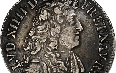 France, Louis XIV, 1/4 Écu à la cravate, 1679, Aix,...