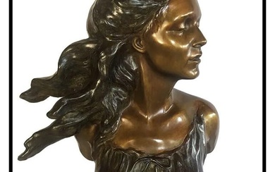 Frederick Hart Bronze Sculpture The Muses Music Signed Female Bust Full Round
