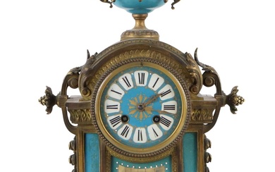 French Porcelain and Gilt Metal Mantel Clock