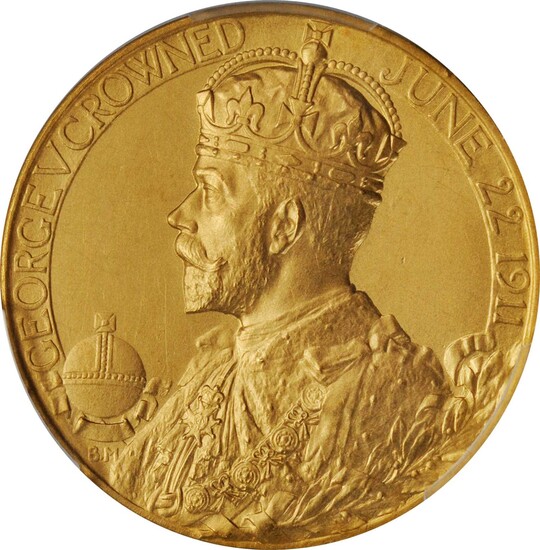 GREAT BRITAIN. George V & Mary Coronation Gold Medal, 1911. London Mint. PCGS SPECIMEN-65 Gold Shield.