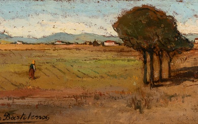 Giovanni Bartolena (Livorno 1866 - 1942) Landscape with figure