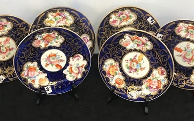 Group of 6 18th Century Hand painted French Porcelain