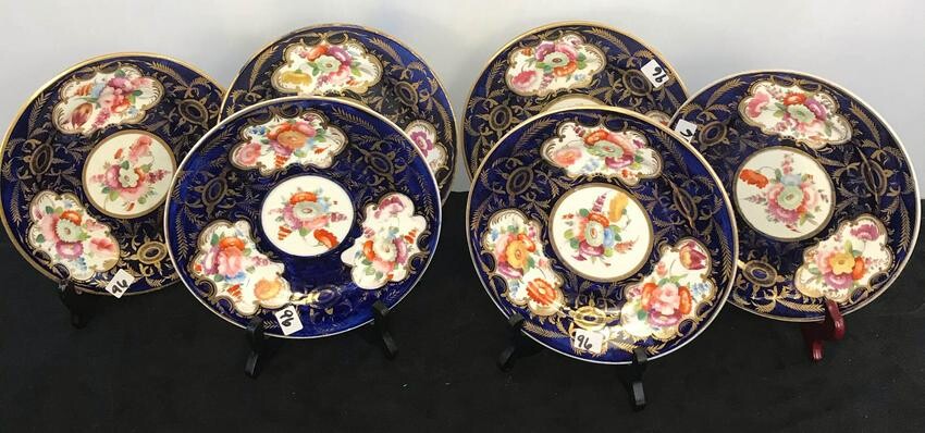Group of 6 18th Century Hand painted French Porcelain