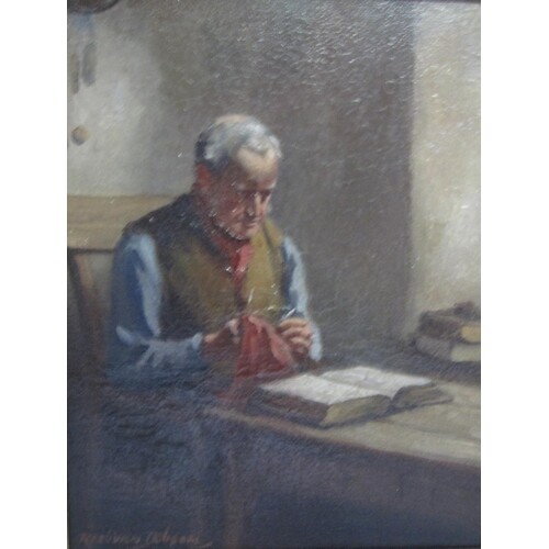 HENRY RAEBURN DOBSON. 'In His Study', signed, oil on canvas,...