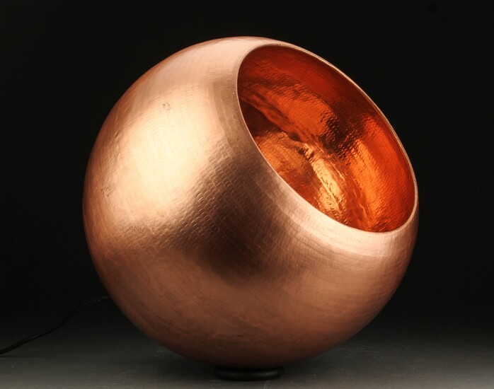 Håndlavet pendel / gulvlampe af kobber, 'Natural Polis' 45 cm