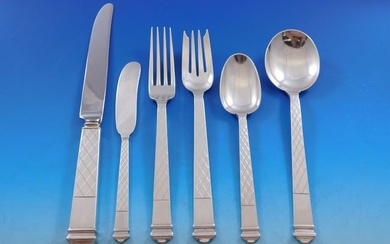 Harlequin by Tiffany and Co Sterling Silver Flatware Silverware Set 63 pieces
