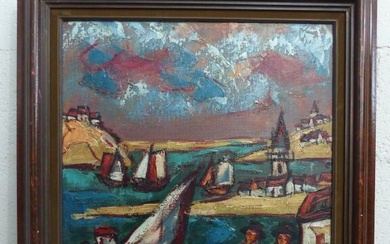 Henry Maurice D'ANTY (1910-1998), "Paysage de Bretagne", Huile sur toile signée en bas à gauche,...