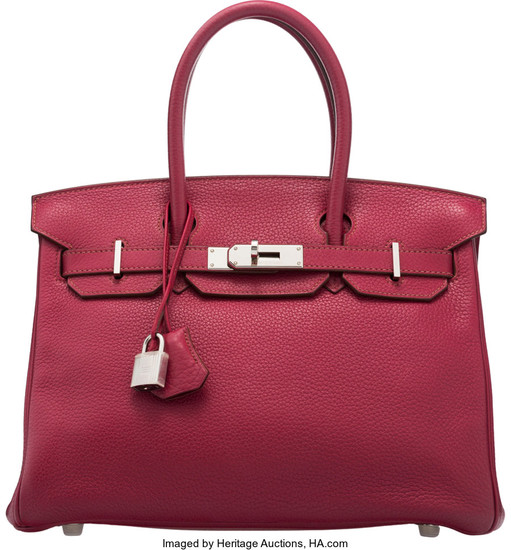 Hermès 30cm Rubis Togo Leather Birkin Bag with Palladium...